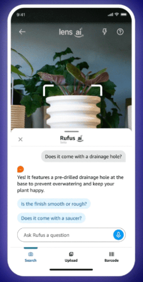 Amazon Lens Live and Rufus 