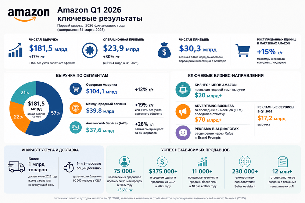 Отчет Amazon за первый квартал 2026