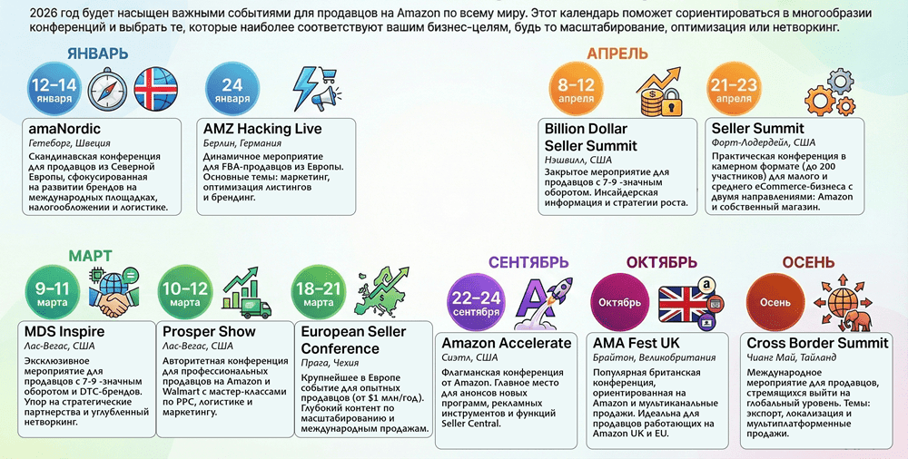 Календарь главных конференций Amazon 2026
